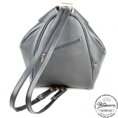 Кожаный рюкзак-сумка "Микки" (черный)