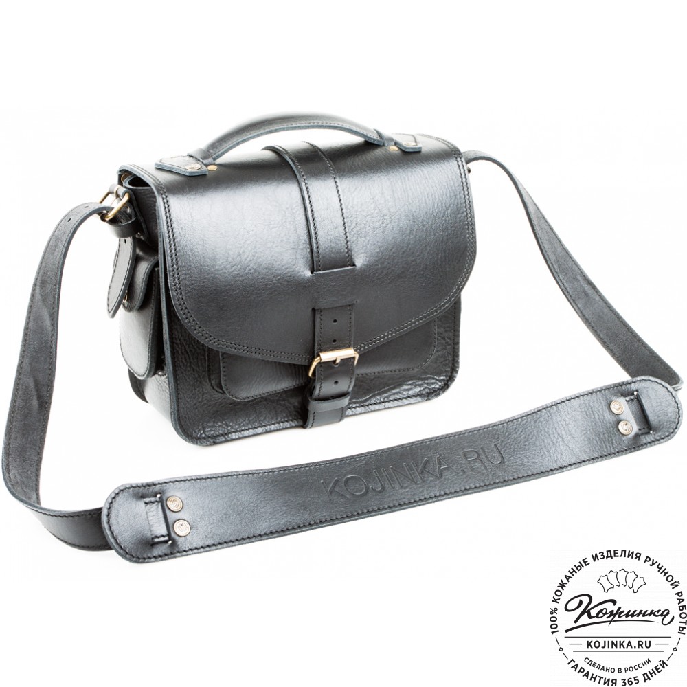 Кожаная  сумка "Виктория" (черная)