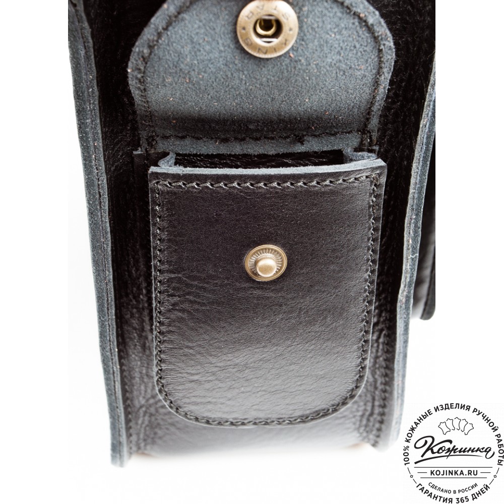 Кожаная  сумка "Виктория" (черная)