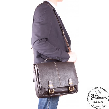 Кожаный портфель "Сорбонна" (темно-коричневый)