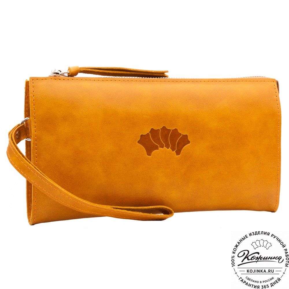 Кожаный клатч  Москва (желтый)