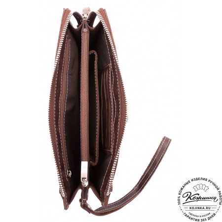 Кожаный клатч  Москва (коричневый)