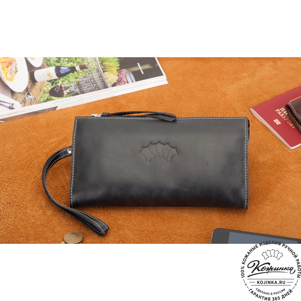 Кожаный клатч  Москва (черный)
