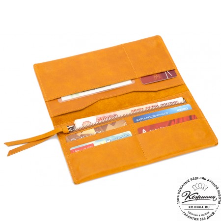 Кожаное портмоне Санкт-Петербург (желтое)